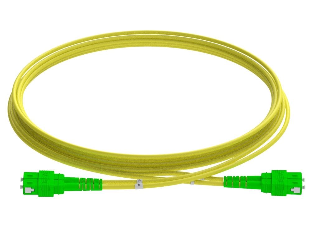 2m (7ft) SC UPC to SC UPC Duplex OM4 Multimode Armored PVC (OFNR) 3.0mm Fiber Optic Patch Cable