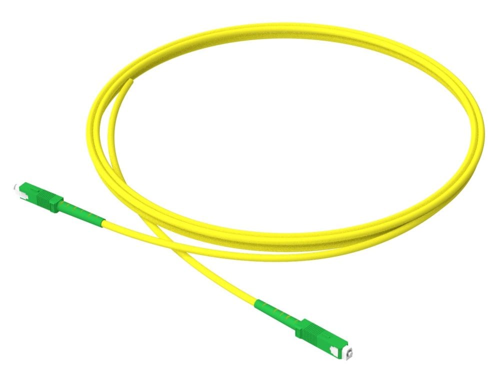 1m (3ft) SC APC to SC APC Simplex OS2 Single Mode Indoor Armored PVC (OFNR) 3.0mm Fiber Optic Patch Cable