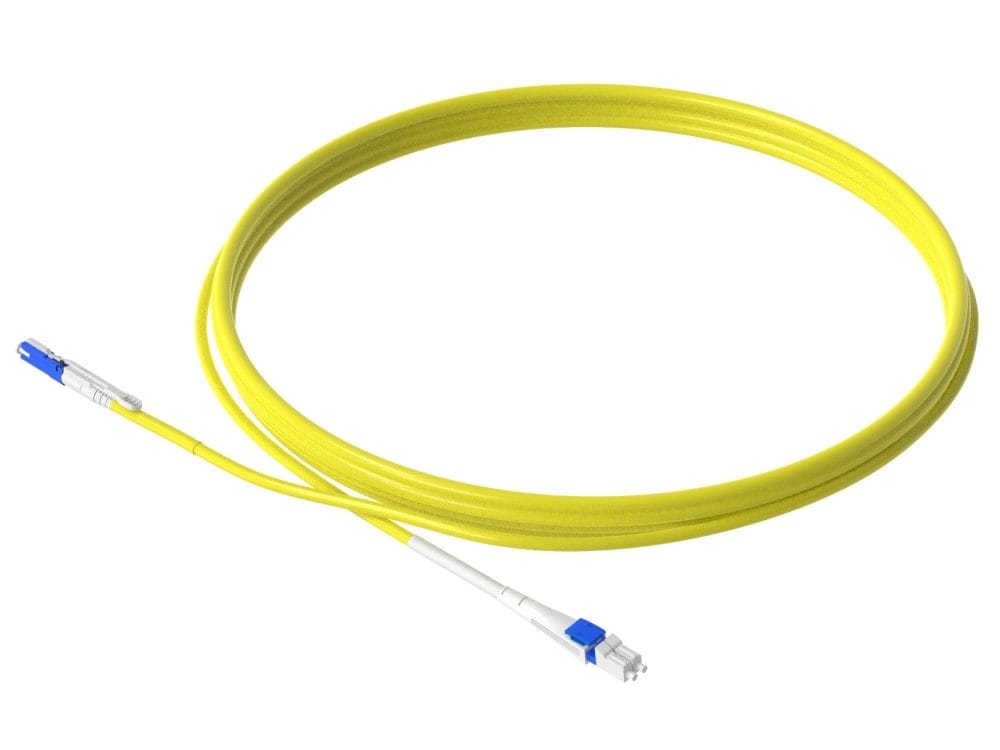 1m (3ft) Senko CS™ UPC to LC UPC Flat Clip Uniboot Duplex OS2 Single Mode PVC (OFNR) 2.0mm Fiber Optic Patch Cable, for 200/400G Network Connection