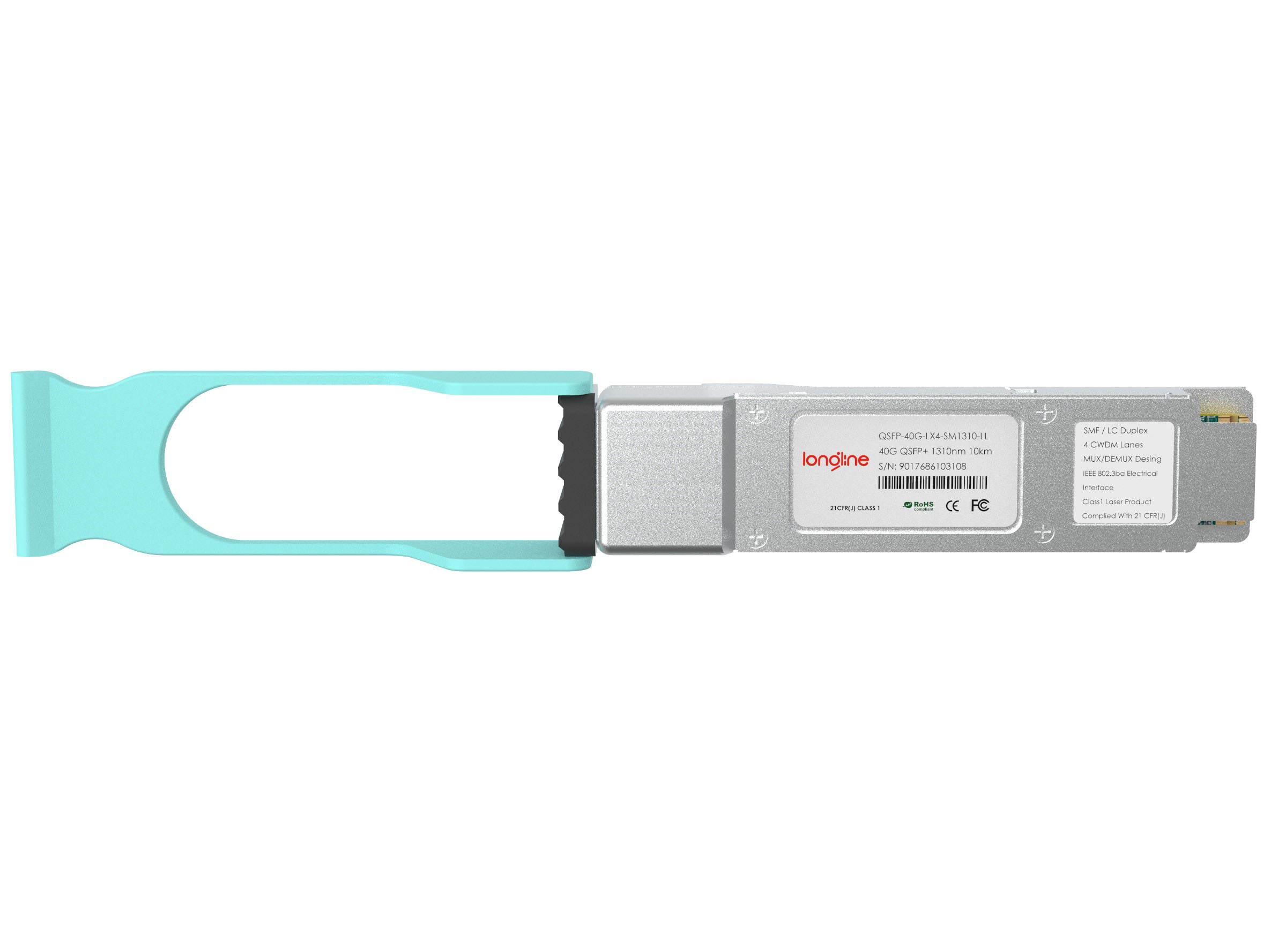 H3C QSFP-40G-LX4-SM1310 Compatible 40GBASE-LX4 QSFP+ 1310nm 2km DOM Duplex LC SMF/MMF Optical Transceiver Module - Görsel 2