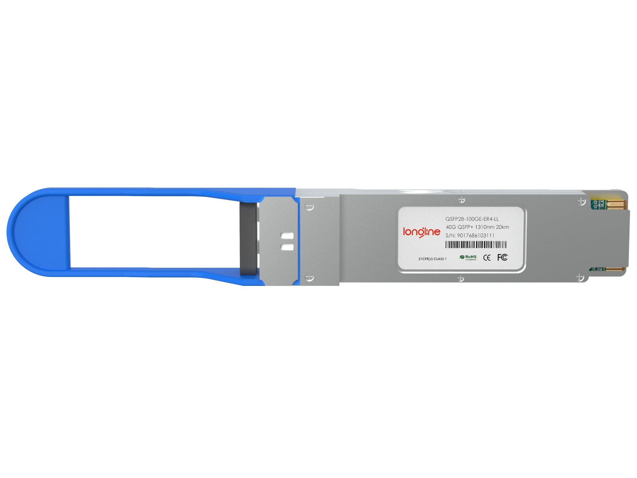 Alcatel-Lucent QSFP28-100GE-ER4 Compatible 100GBASE-ER4 QSFP28 1310nm 40km DOM Duplex LC SMF Optical Transceiver Module - Görsel 2
