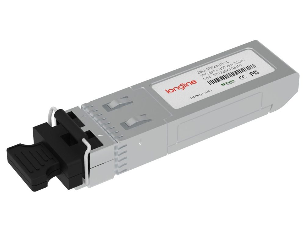 Brocade 25G-SFP28-LR Compatible 25GBASE-LR SFP28 1310nm 10km DOM Duplex LC SMF Optical Transceiver Module