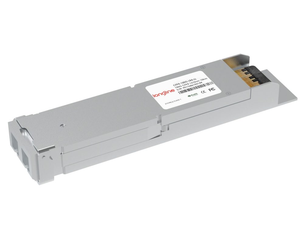 CFP4 Cisco CFP4-100G-LR4 Compatible 100GBASE-LR4 1310nm 10km DOM LC SMF Transceiver Module