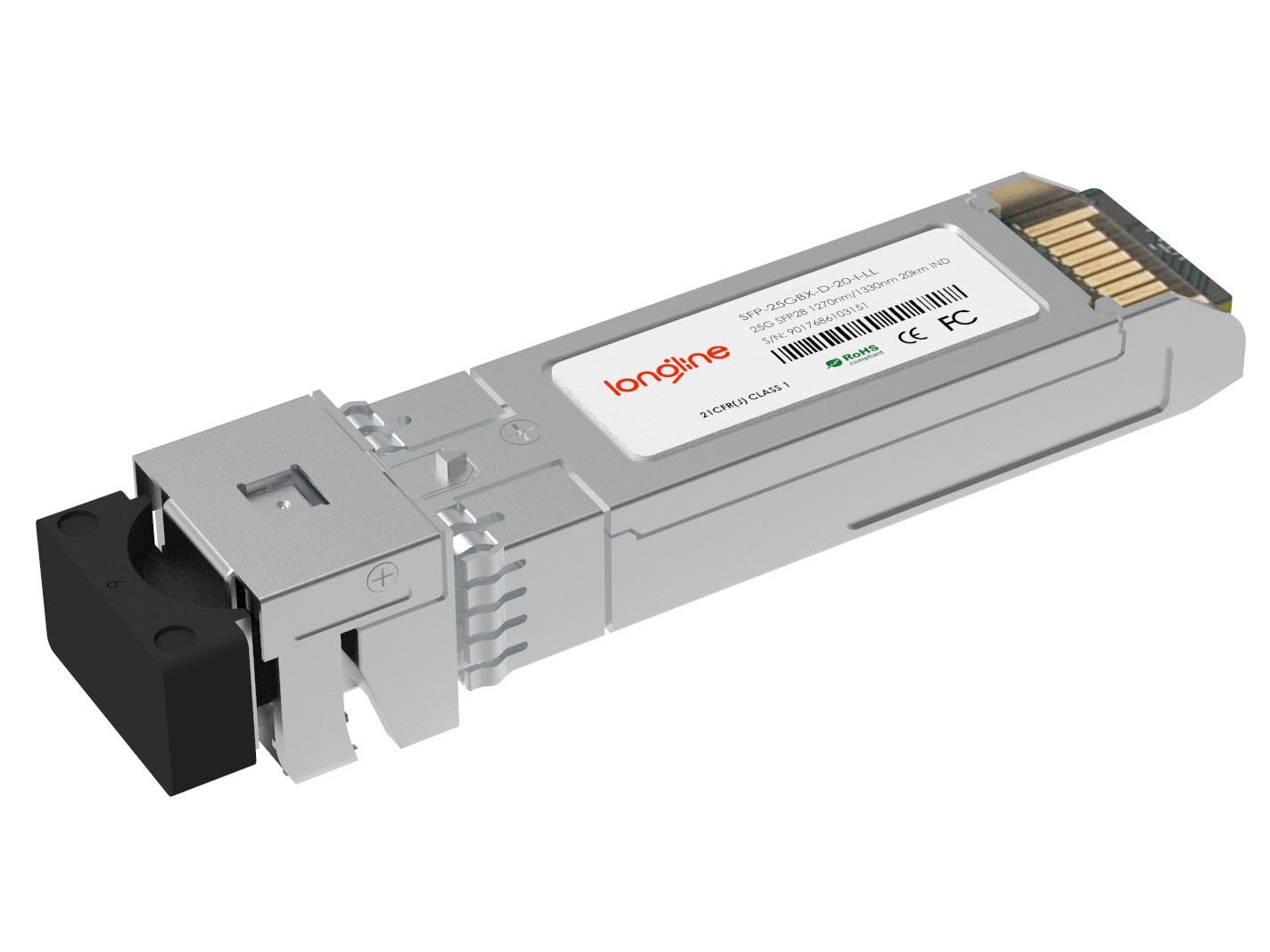 Cisco SFP-25GBX-U-20-I Compatible 25GBASE SFP28 1270nm-TX/1330nm-RX 20km Industrial DOM Simplex LC SMF Optical Transceiver Module