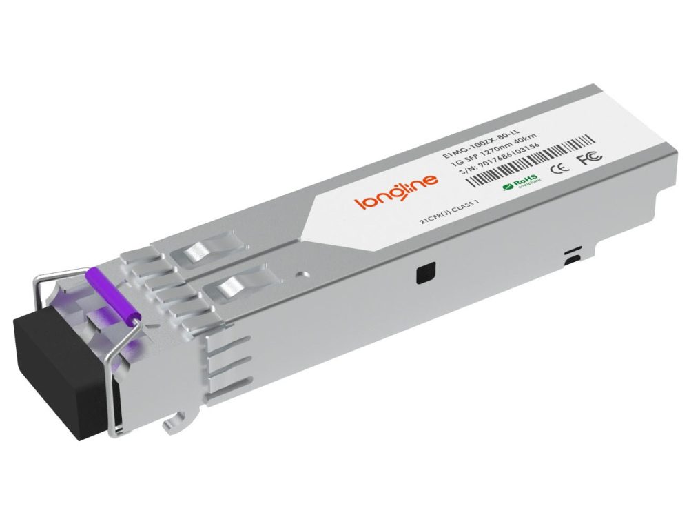 Brocade E1MG-100ZX-80 Compatible 100BASE-ZX SFP 1550nm 80km DOM Duplex LC SMF Transceiver Module